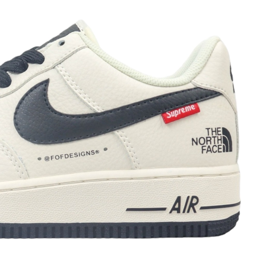 👟Nike AF1 X The North Face X Supreme 空軍1號三方聯名款 米白黑勾 男女通用款-細節圖2