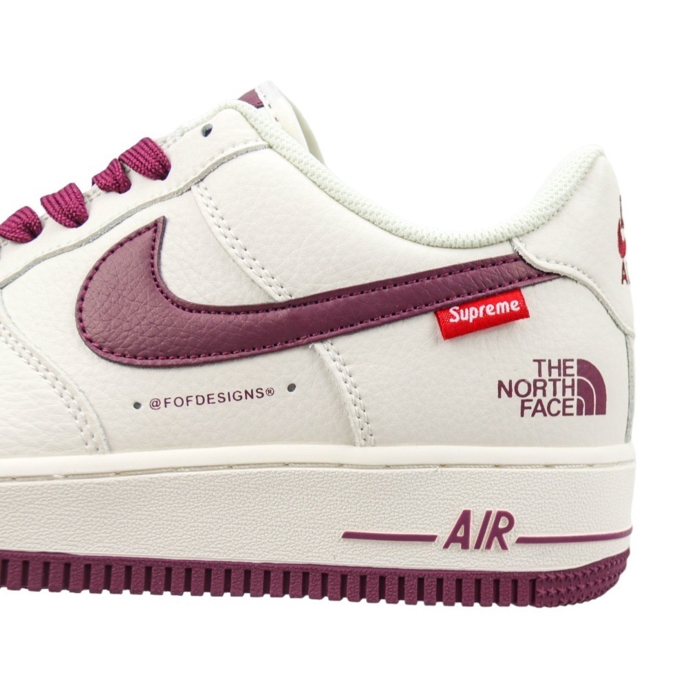👟Nike AF1 X The North Face X Supreme 空軍1號三方聯名款 米白紅勾 男女-細節圖2