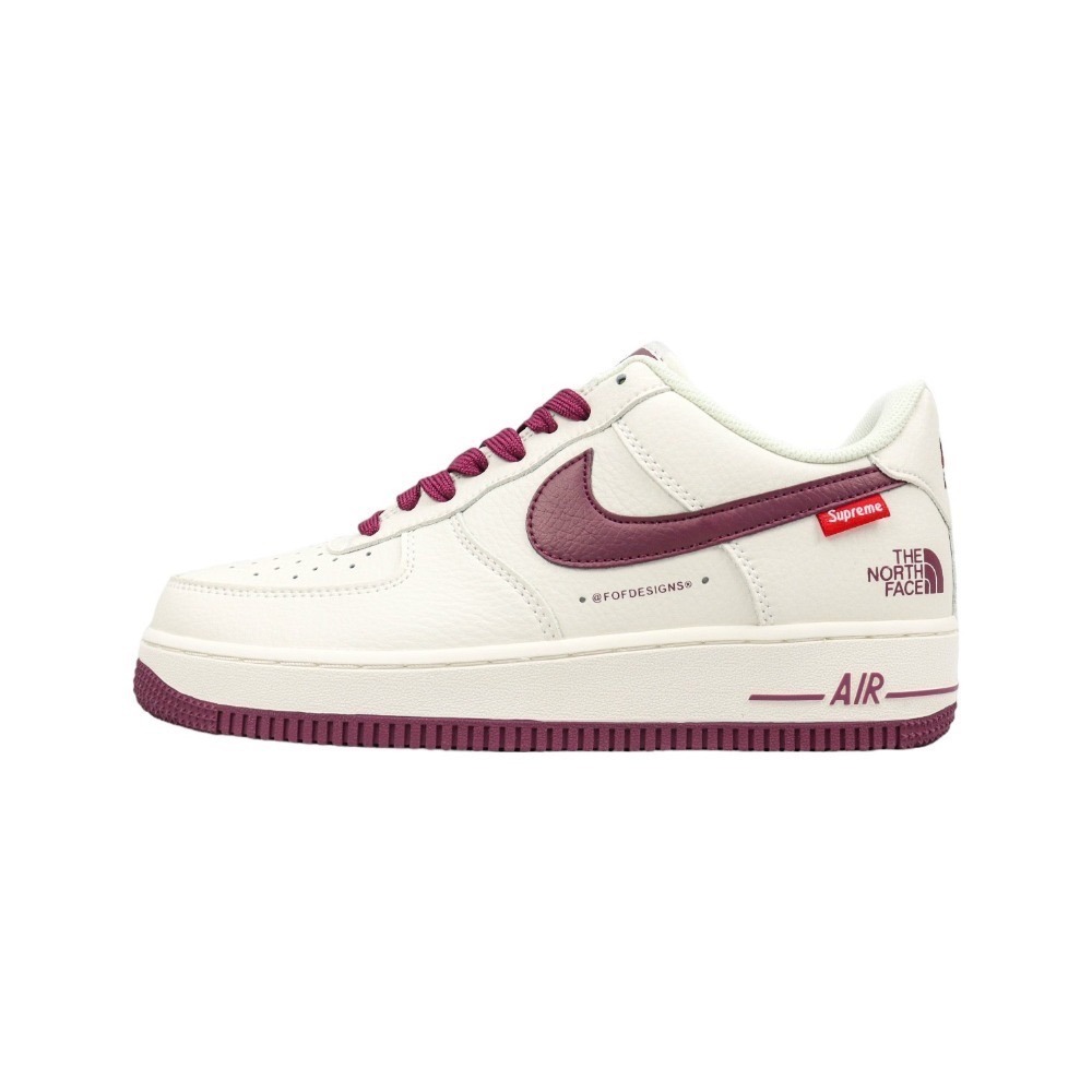 👟Nike AF1 X The North Face X Supreme 空軍1號三方聯名款 米白紅勾 男女-細節圖6