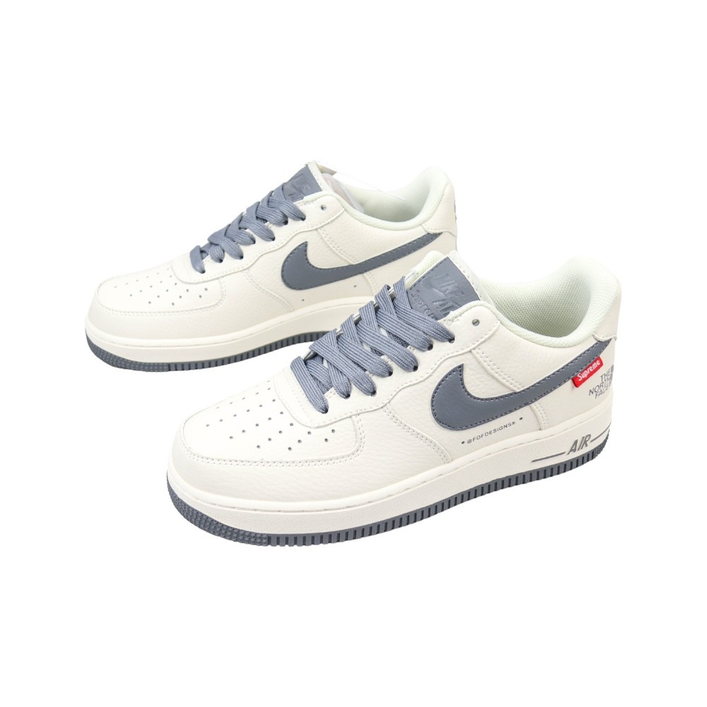 👟Nike AF1 X The North Face X Supreme 空軍1號三方聯名款 米白深灰勾 男女通用款-細節圖2