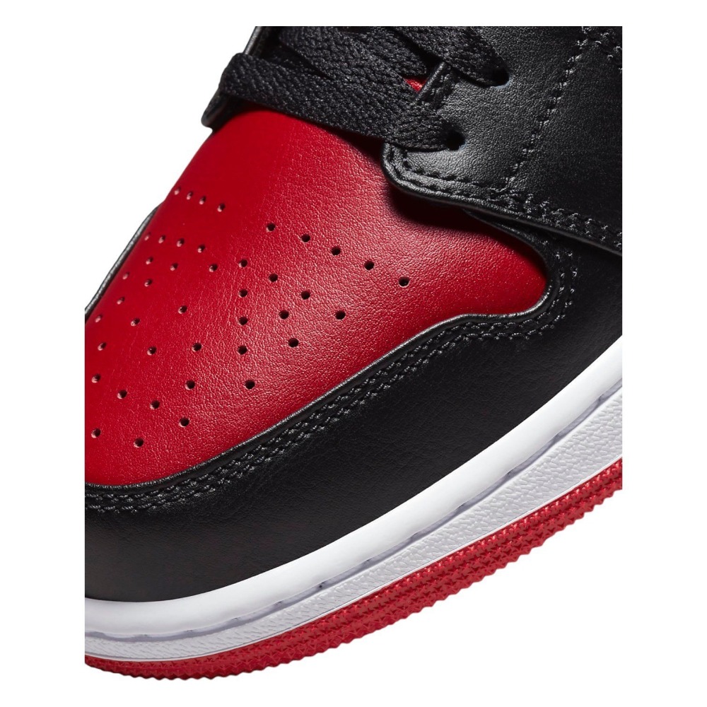 👟Air Jordan 1 Low黑紅白/黑紅邊白底/白勾 553558-066 男款鞋-細節圖9