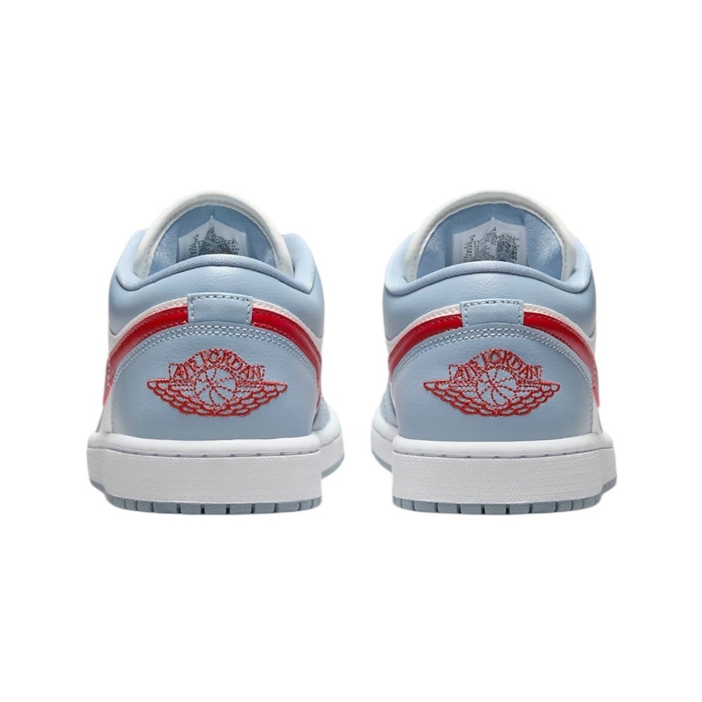 👟Air Jordan 1 Low 帆船白/藍灰色/藍白紅/沙丘紅/紅勾DC0774-164 女款鞋-細節圖9