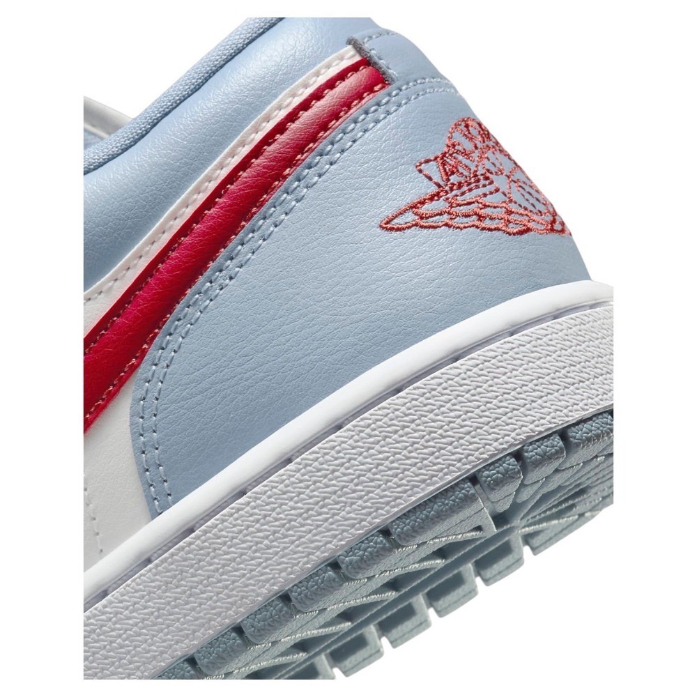 👟Air Jordan 1 Low 帆船白/藍灰色/藍白紅/沙丘紅/紅勾DC0774-164 女款鞋-細節圖11