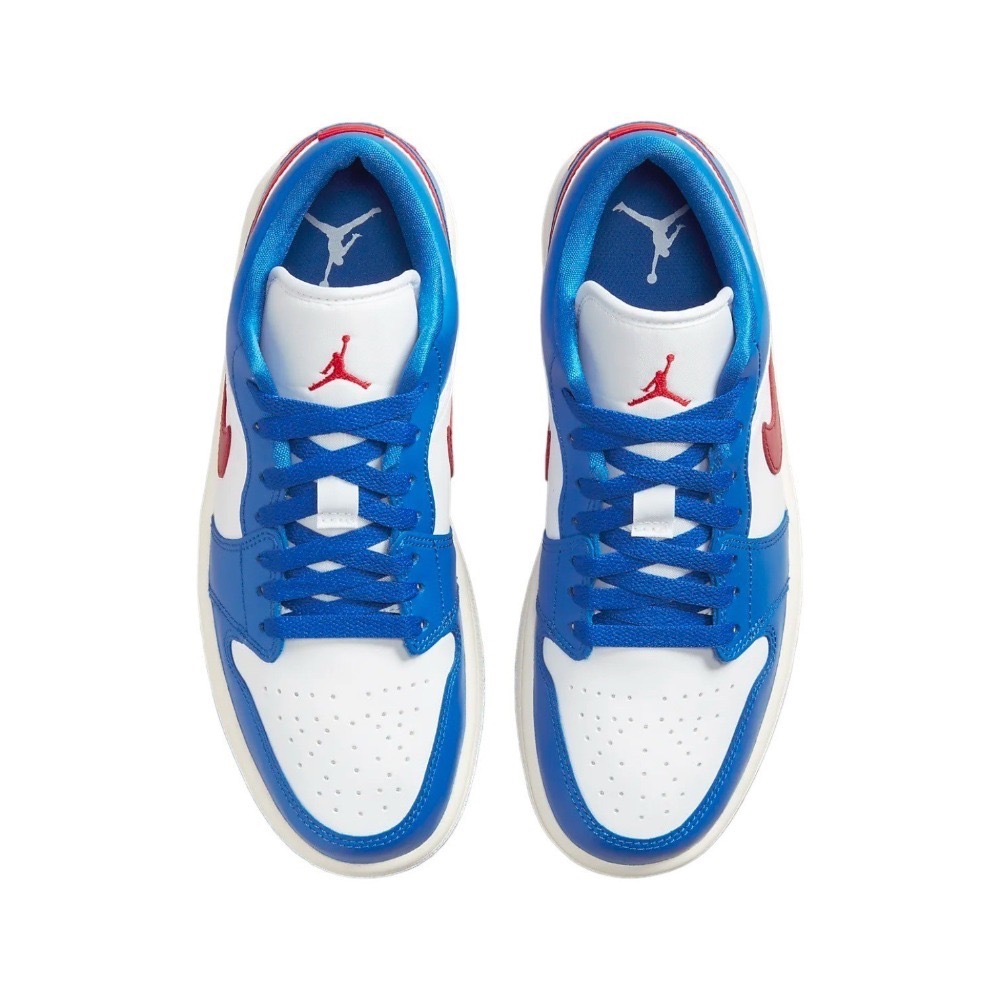 👟Air Jordan 1 Low 大學藍/帆船白/藍紅白/藍邊白底/紅勾 DC0774-416-細節圖6
