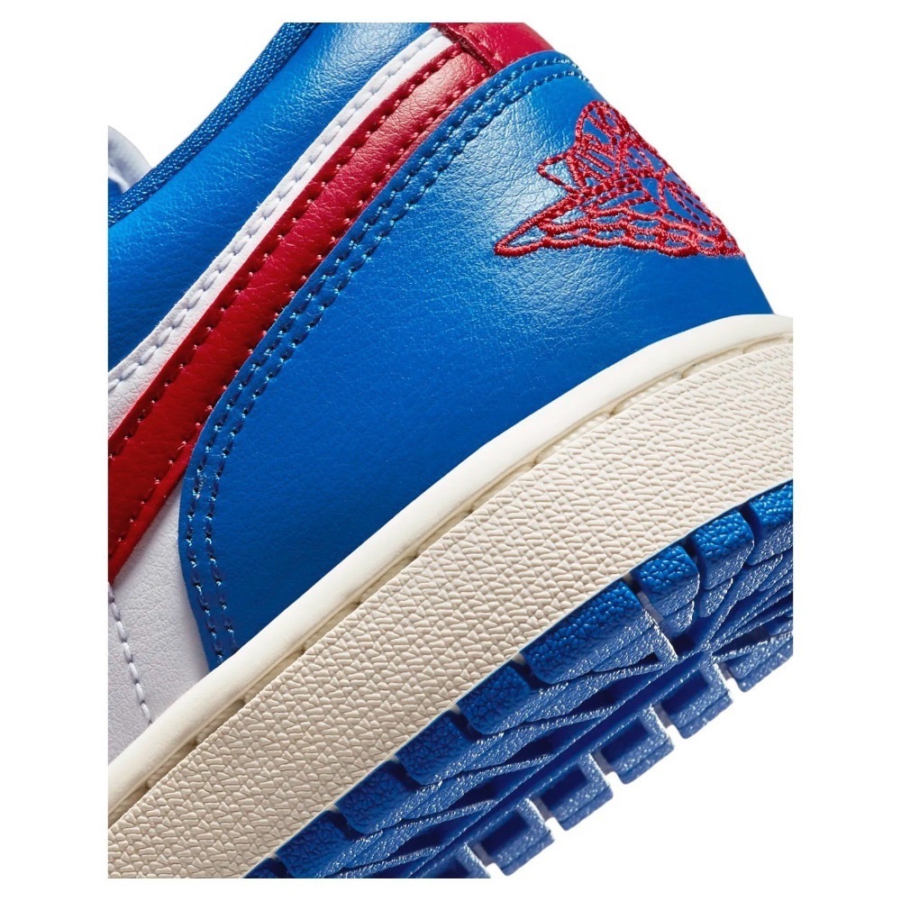 👟Air Jordan 1 Low 大學藍/帆船白/藍紅白/藍邊白底/紅勾 DC0774-416-細節圖11