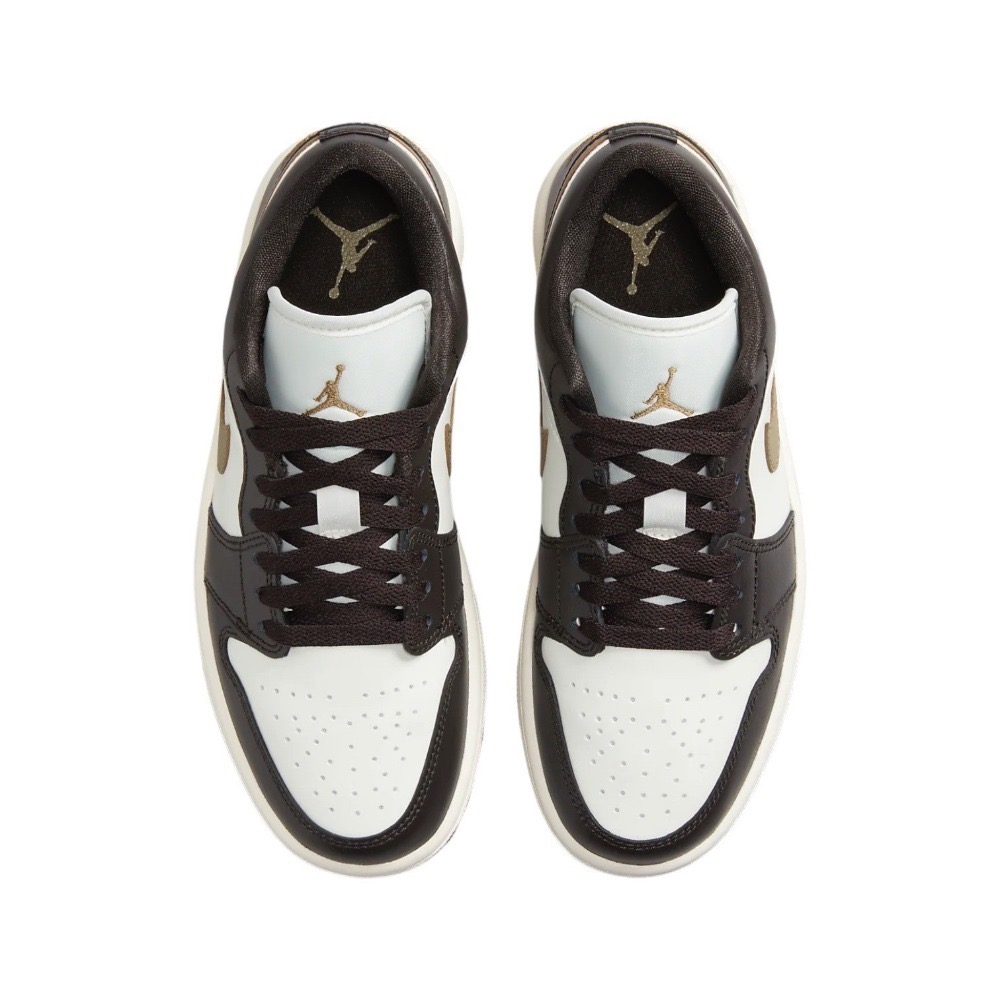 👟Air Jordan 1 Low 深棕白/帆船白/摩卡棕/棕邊白底DC0774-200 男女通用款-細節圖6
