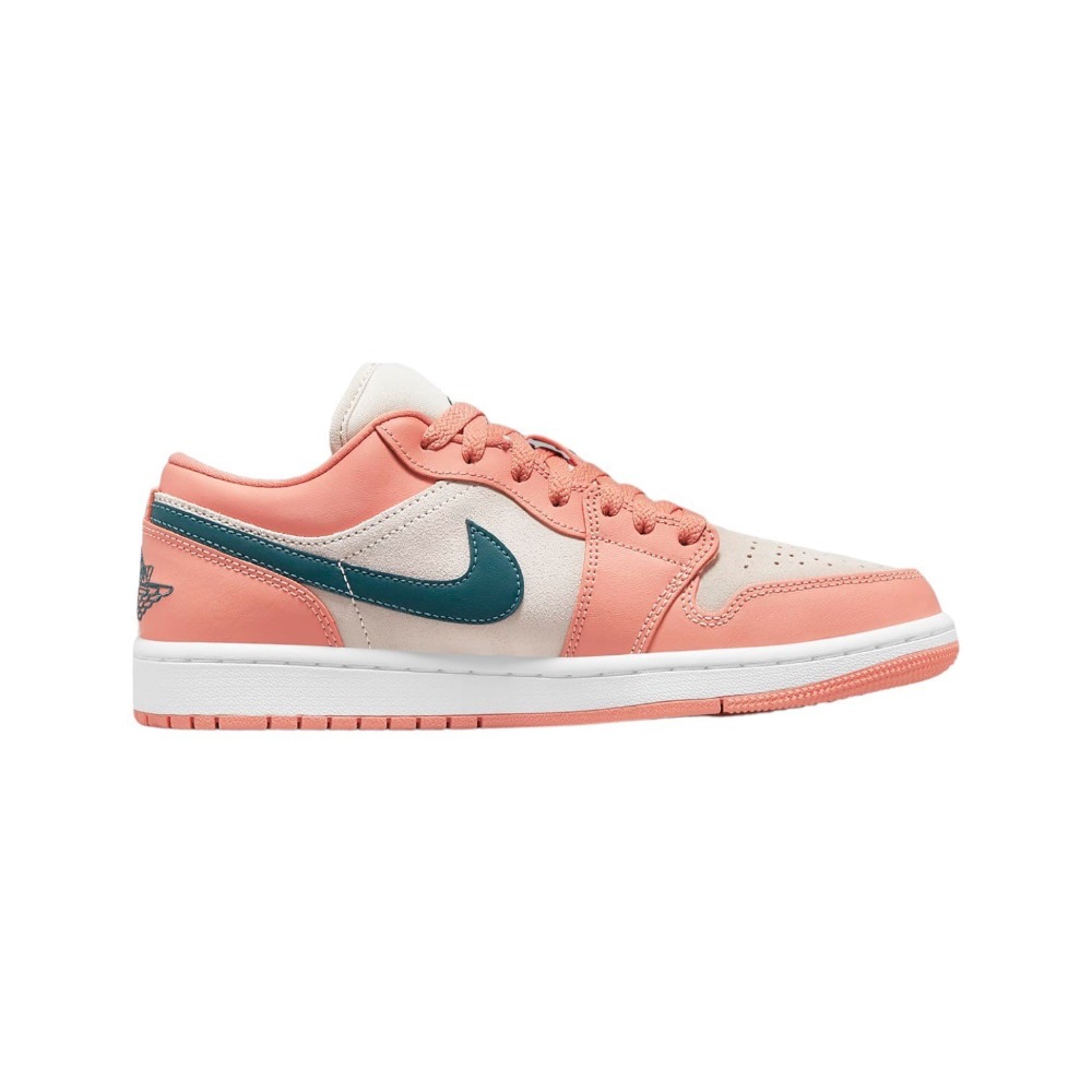 👟Air Jordan 1 Low 淺橘色/淺膚色/丈青綠/橘邊白底DC0774-800女鞋款-細節圖7