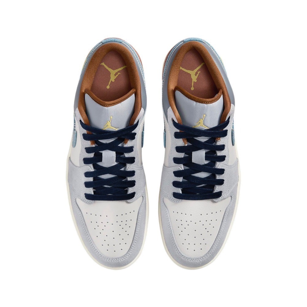 👟Air Jordan 1 Low SE 椰奶/琥珀棕色/星光藍/灰棕邊白底/灰棕白FZ5042-041-細節圖6