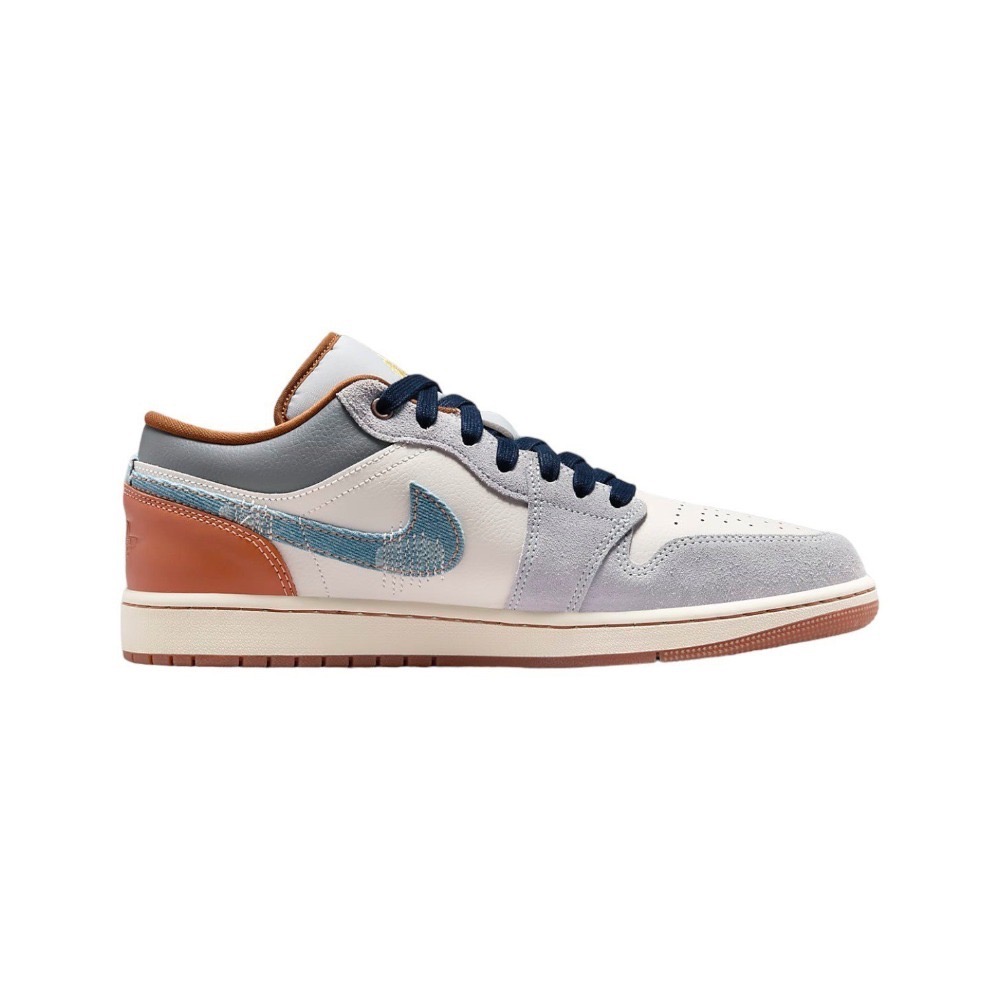 👟Air Jordan 1 Low SE 椰奶/琥珀棕色/星光藍/灰棕邊白底/灰棕白FZ5042-041-細節圖7