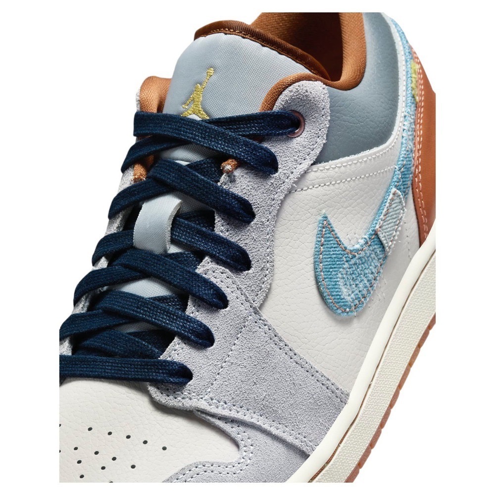 👟Air Jordan 1 Low SE 椰奶/琥珀棕色/星光藍/灰棕邊白底/灰棕白FZ5042-041-細節圖10