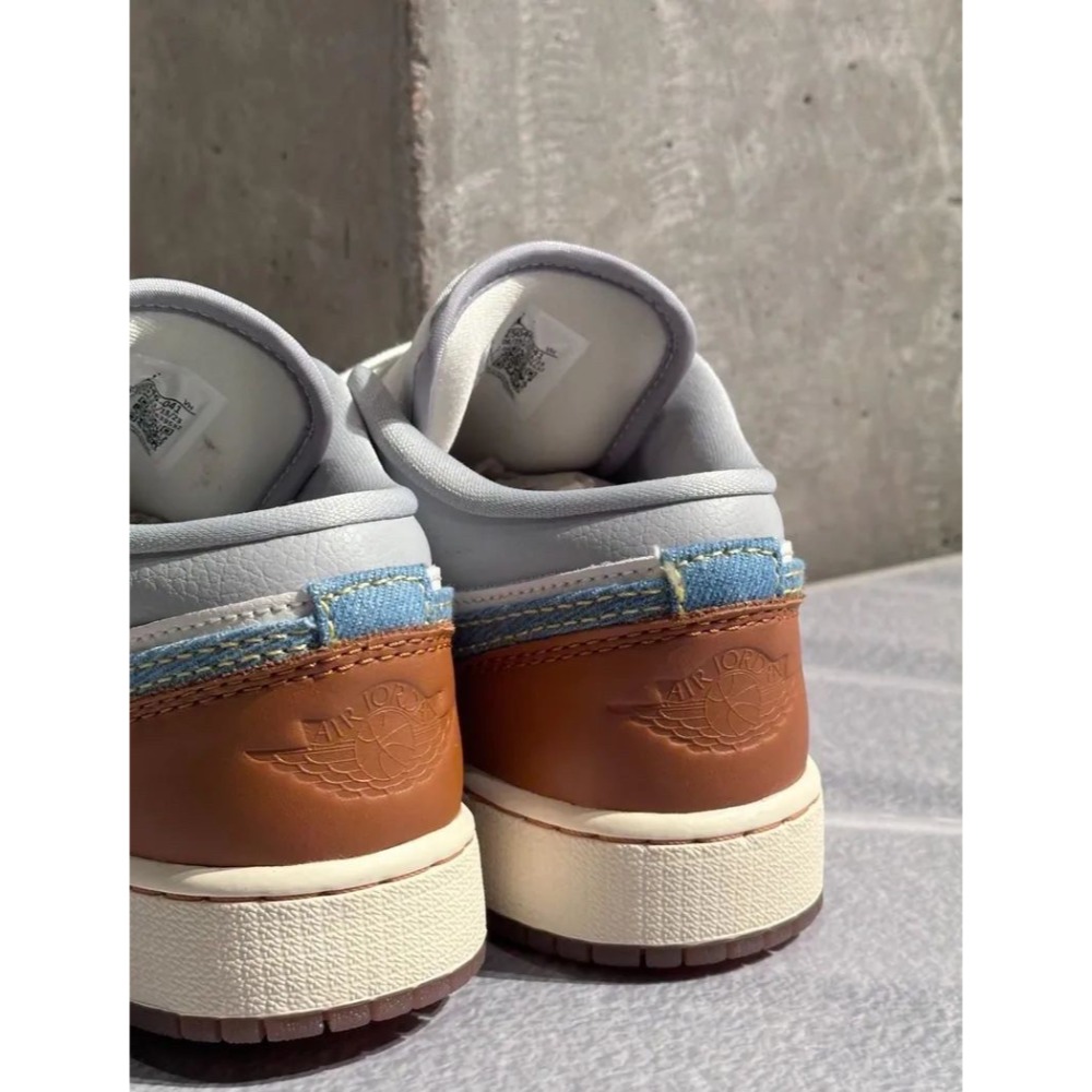 👟Air Jordan 1 Low SE 單寧/幻影/椰奶/琥珀棕色/星光藍 FZ5046-041男款鞋-細節圖4