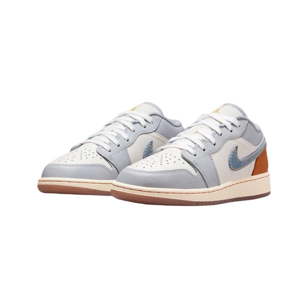 👟Air Jordan 1 Low SE 單寧/幻影/椰奶/琥珀棕色/星光藍 FZ5046-041男款鞋-細節圖5