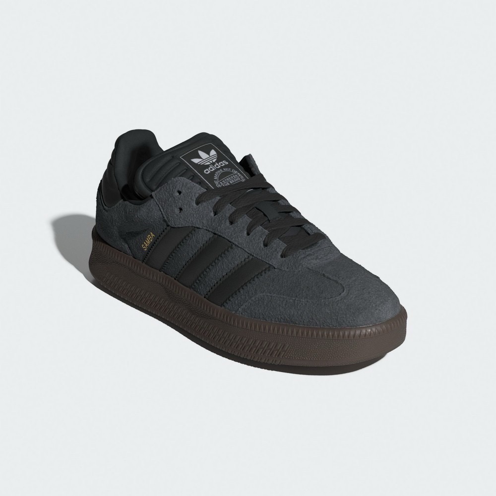 👟adidas SAMBA XLG 炭黑色/鐵灰色/黑色/咖啡底/厚底 ID3201 男女通用款-細節圖4