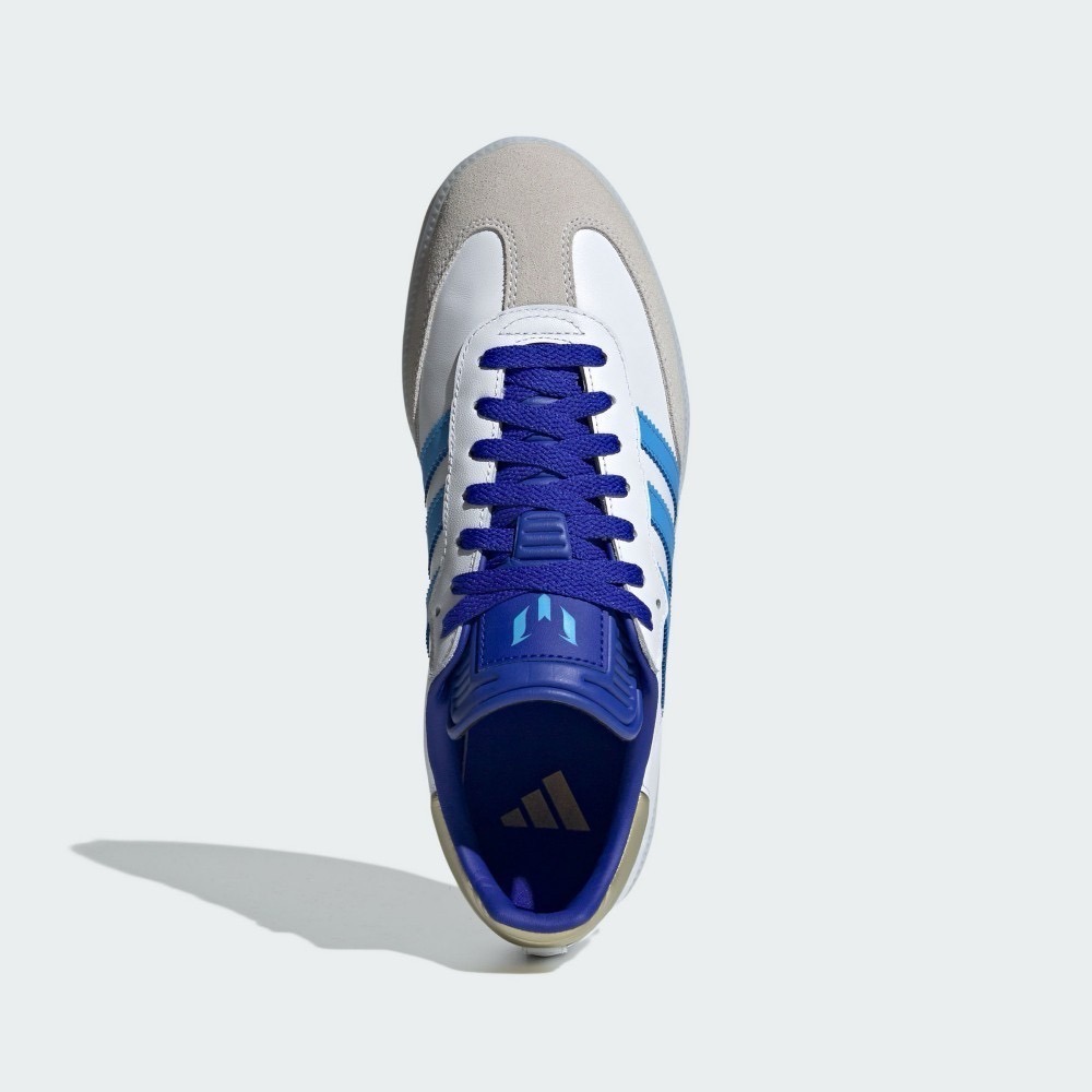 👟adidas SAMBA X MESSI 聯名款 深淺藍白色/寶藍色/淺藍色/白色/白底 ID3550 男女通用款-細節圖7
