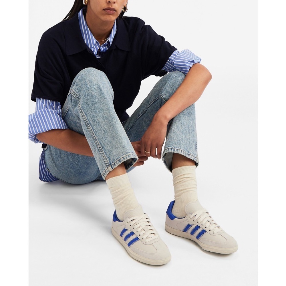 👟adidas * PHARRELL WILLIAMS 聯名款 HUMANRACE SAMBA 藍米白色/藍色/米白色-細節圖2