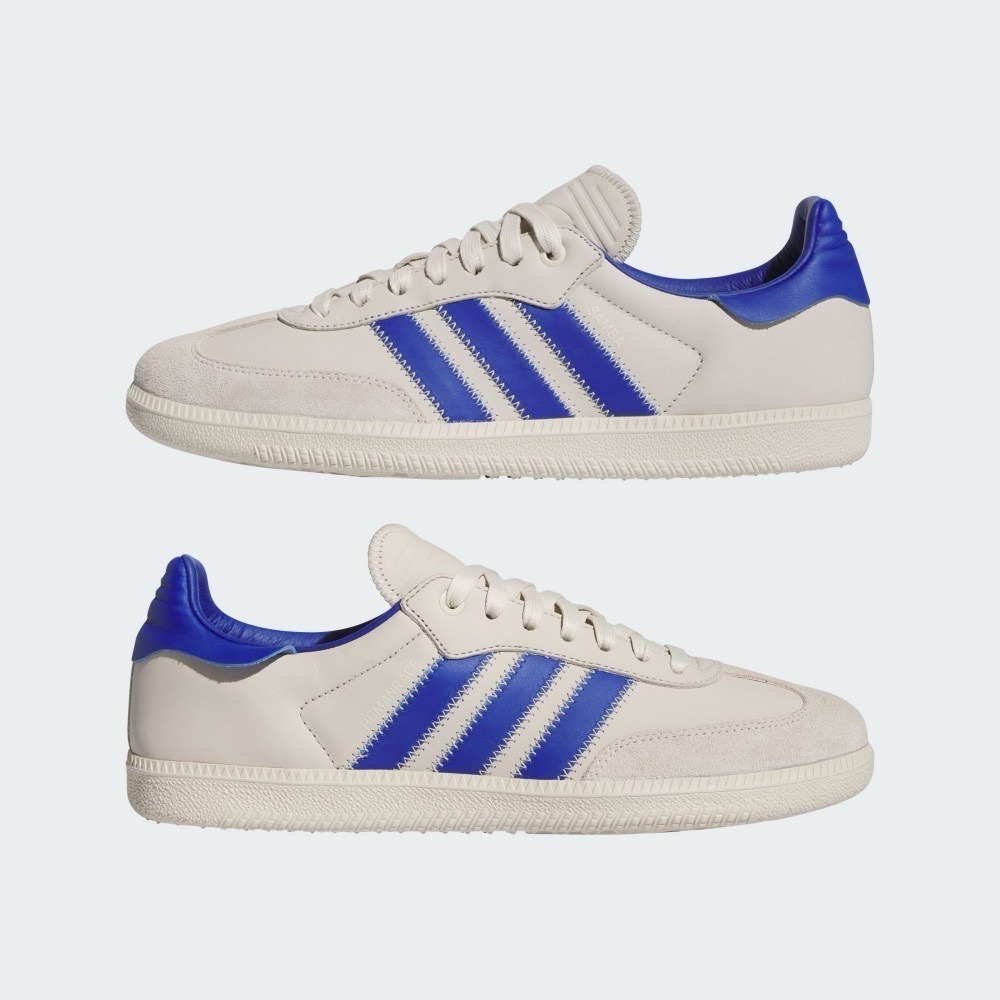 👟adidas * PHARRELL WILLIAMS 聯名款 HUMANRACE SAMBA 藍米白色/藍色/米白色-細節圖10