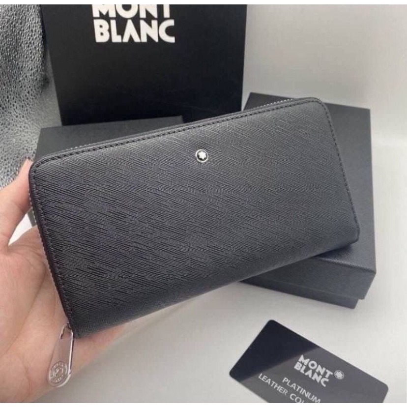 👜Montblanc 萬寶龍 Sartorial匠心系列 牛皮十字紋防刮拉鍊長夾（不分男女都可以使用）-細節圖2