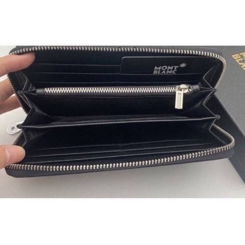 👜Montblanc 萬寶龍 Sartorial匠心系列 牛皮十字紋防刮拉鍊長夾（不分男女都可以使用）-細節圖4