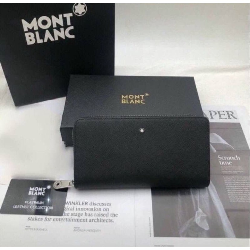 👜Montblanc 萬寶龍 Sartorial匠心系列 牛皮十字紋防刮拉鍊長夾（不分男女都可以使用）-細節圖5