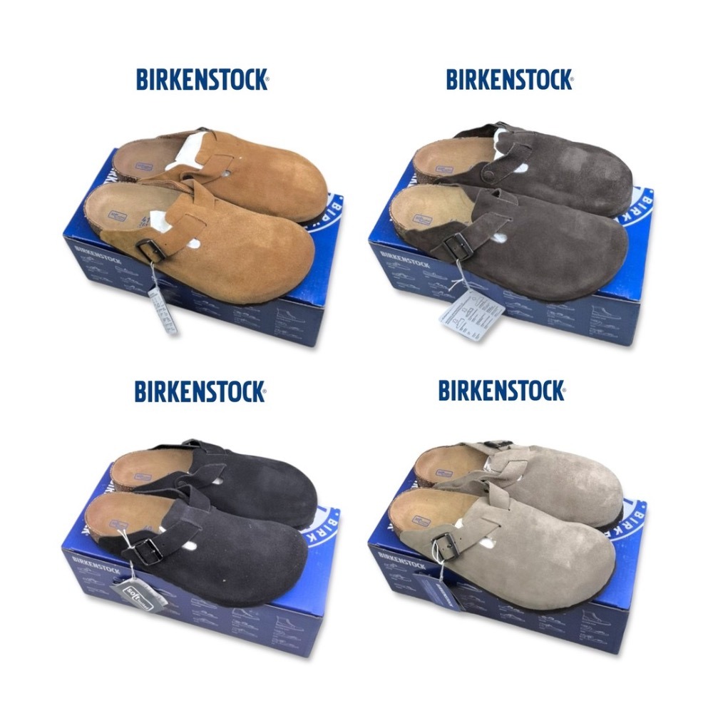 🩴BIRKENSTOCK 勃肯鞋 波士頓軟木真皮反毛皮半包拖鞋｜半包式涼鞋｜包頭｜護腳｜足跡舒適鞋｜情侶款鞋｜麂皮面｜-細節圖2