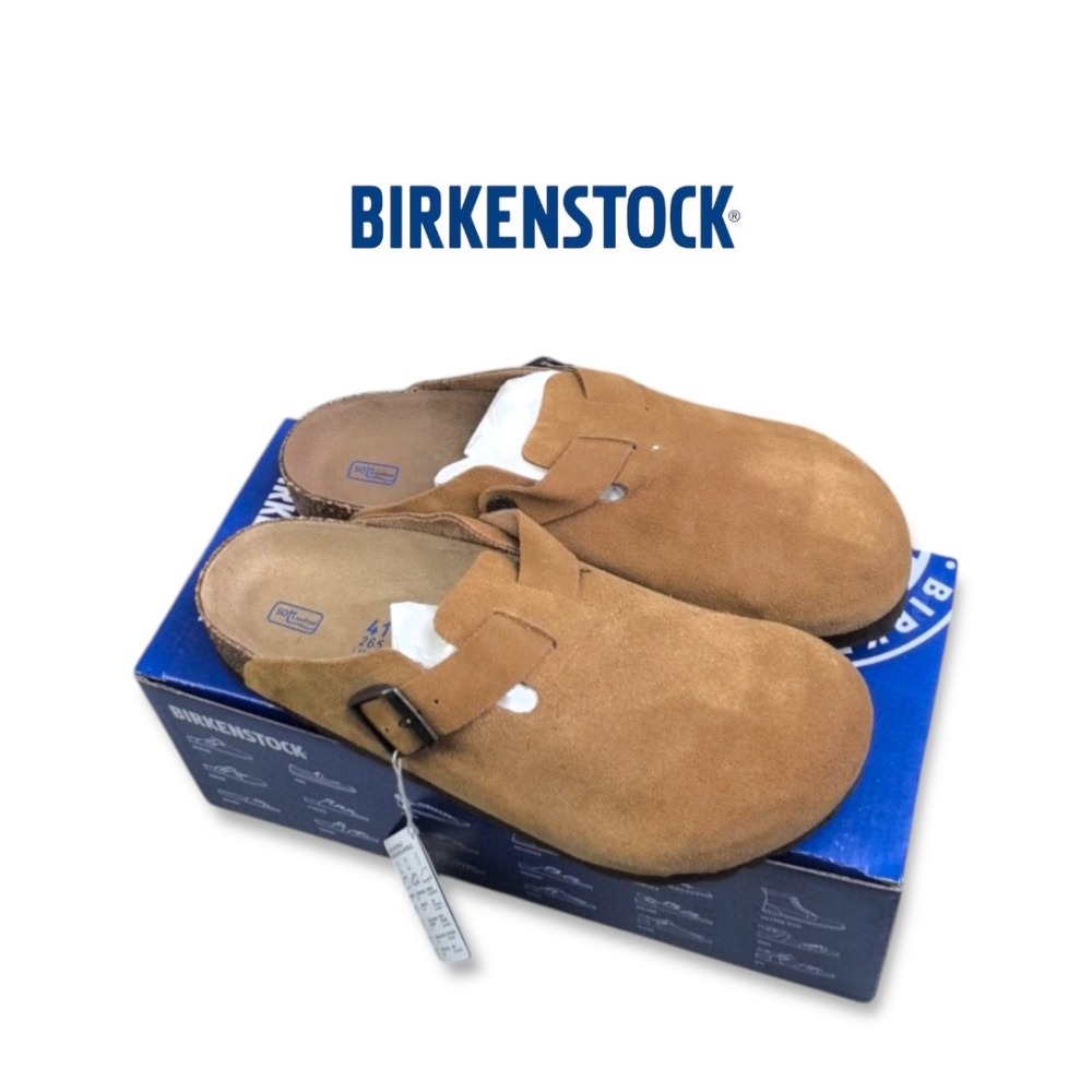 🩴BIRKENSTOCK 勃肯鞋 波士頓軟木真皮反毛皮半包拖鞋｜半包式涼鞋｜包頭｜護腳｜足跡舒適鞋｜情侶款鞋｜麂皮面｜-細節圖3