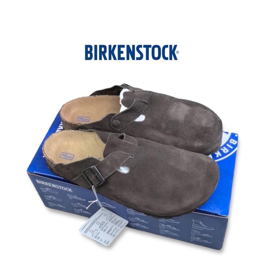 🩴BIRKENSTOCK 勃肯鞋 波士頓軟木真皮反毛皮半包拖鞋｜半包式涼鞋｜包頭｜護腳｜足跡舒適鞋｜情侶款鞋｜麂皮面｜-細節圖4