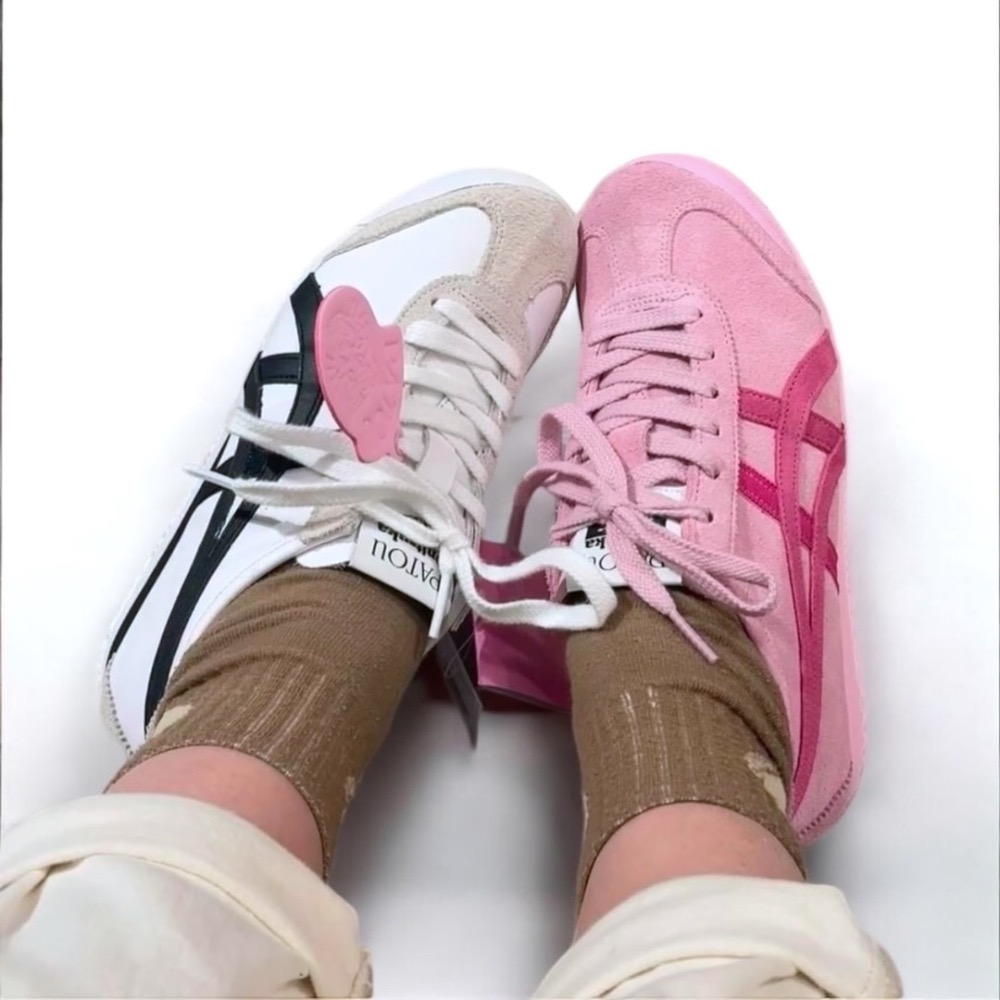 👟Onitsuka Tiger 鬼塚虎MEXICO 66™ x PATOU聯名款平底運動鞋｜白黑粉｜墨西哥｜德訓鞋-細節圖10