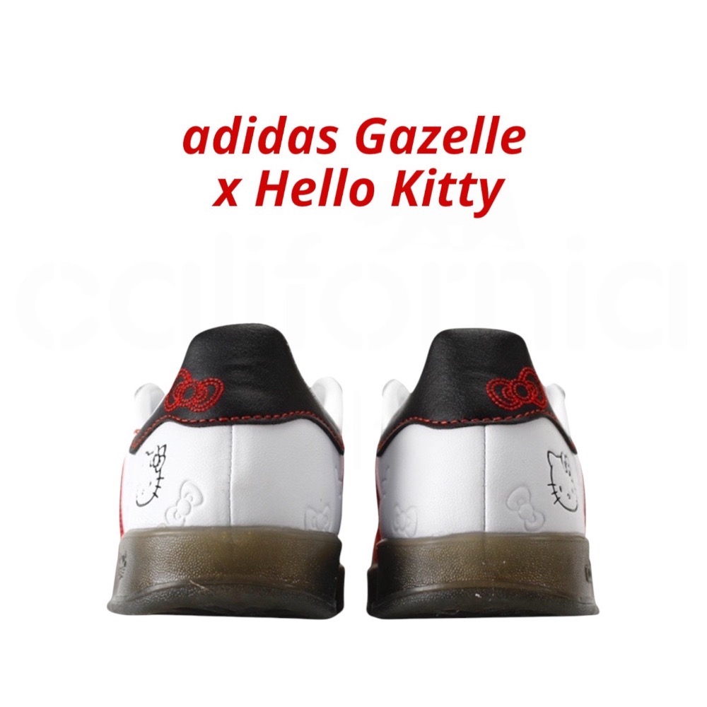 👟adidas Gazelle X Hello Kitty  聯名款休閒鞋 II0013 白紅色｜白色｜紅色｜咖啡底｜-細節圖6