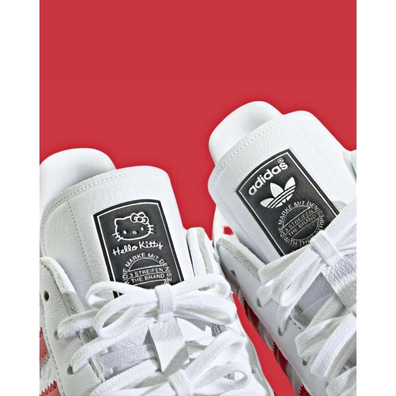👟adidas Gazelle X Hello Kitty  聯名款休閒鞋 II0013 白紅色｜白色｜紅色｜咖啡底｜-細節圖11