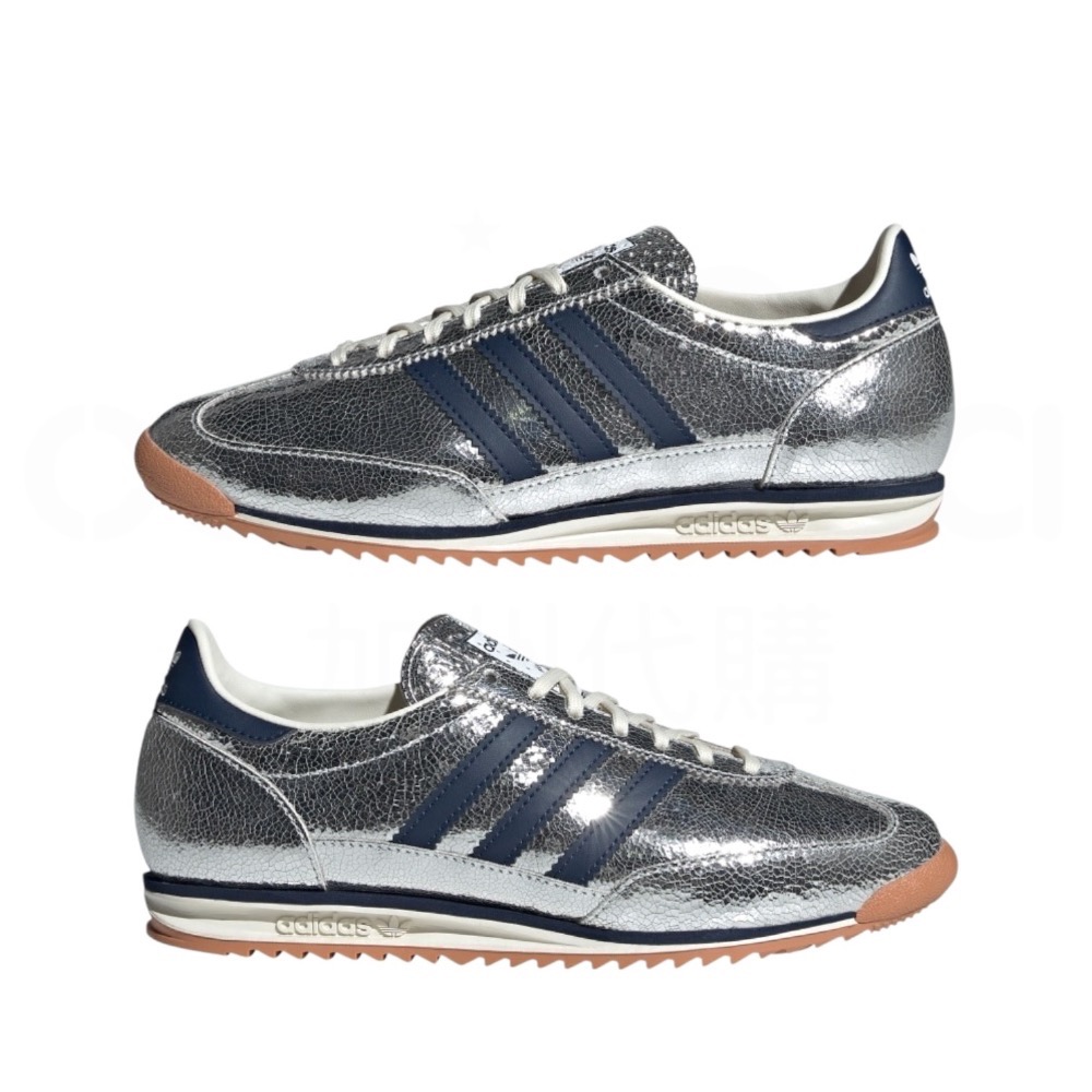 👟adidas SL 72 OG 休閒鞋 JH8654 銀藍色｜銀色｜海軍藍｜金屬色｜皮革｜平底鞋｜德訓鞋 男女通用款-細節圖9