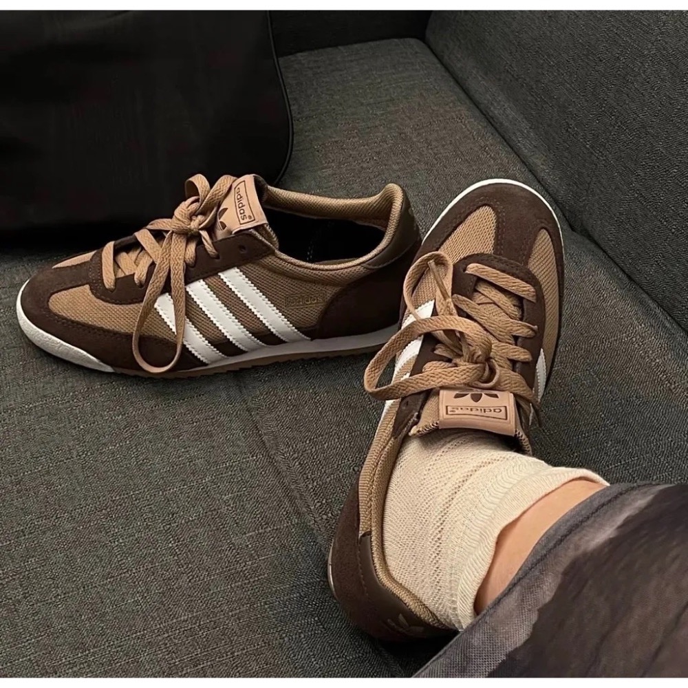 👟adidas R71  休閒鞋 IH1323 棕白色｜棕色｜咖啡色｜白色｜皮革｜麂皮｜網布｜平底鞋｜男女通用款鞋-細節圖3