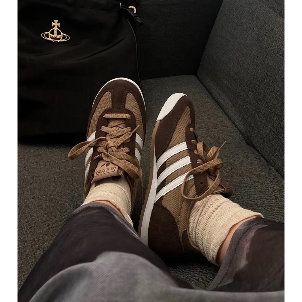 👟adidas R71  休閒鞋 IH1323 棕白色｜棕色｜咖啡色｜白色｜皮革｜麂皮｜網布｜平底鞋｜男女通用款鞋-細節圖4