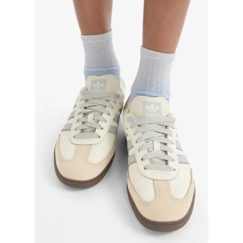 👟adidas SAMBA OG  休閒鞋 JH7299 米灰色｜米色｜灰色｜膚色｜焦糖底｜皮革｜平底鞋｜德訓鞋 男女-細節圖3