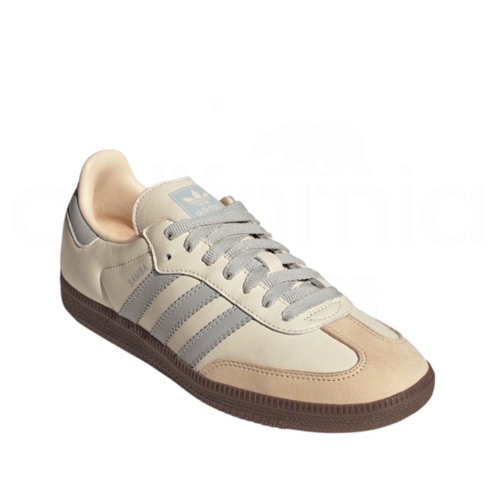 👟adidas SAMBA OG  休閒鞋 JH7299 米灰色｜米色｜灰色｜膚色｜焦糖底｜皮革｜平底鞋｜德訓鞋 男女-細節圖6