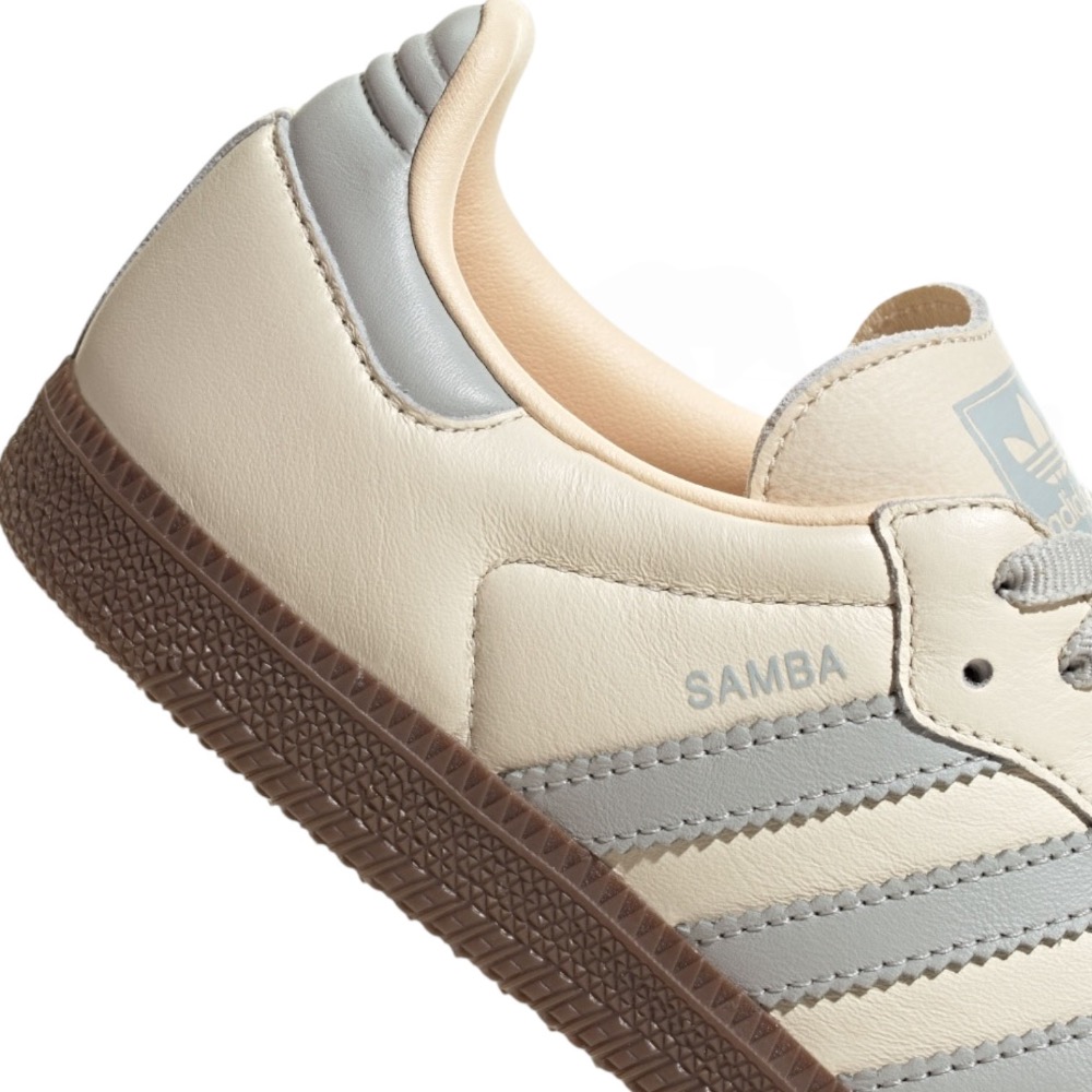 👟adidas SAMBA OG  休閒鞋 JH7299 米灰色｜米色｜灰色｜膚色｜焦糖底｜皮革｜平底鞋｜德訓鞋 男女-細節圖9