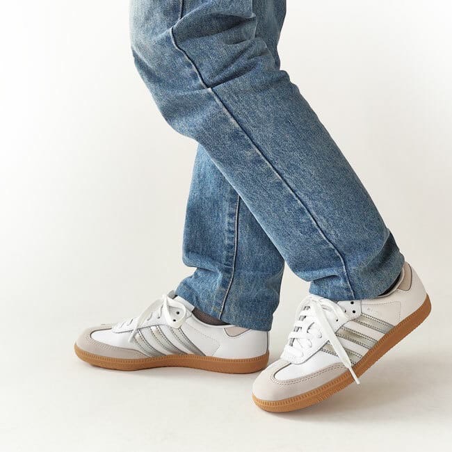 👟adidas SAMBA OG  休閒鞋 JI2725 銀白色｜白色｜銀色｜灰色｜奶茶底｜皮革｜麂皮｜平底鞋｜德訓鞋-細節圖6