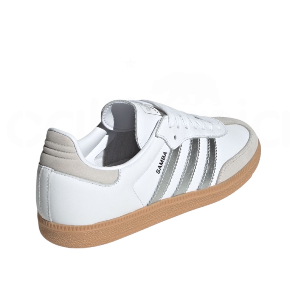 👟adidas SAMBA OG  休閒鞋 JI2725 銀白色｜白色｜銀色｜灰色｜奶茶底｜皮革｜麂皮｜平底鞋｜德訓鞋-細節圖10