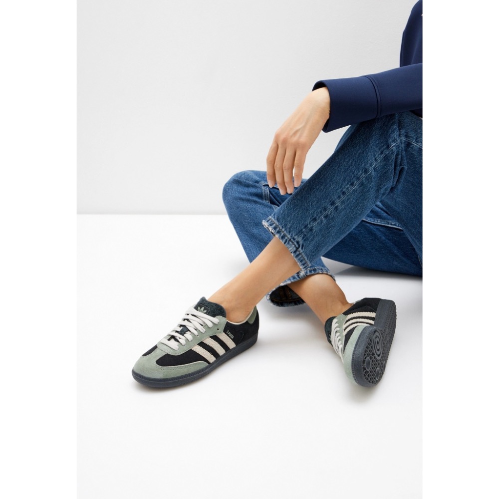 👟adidas SAMBA OG  休閒鞋 JI2680 黑綠色｜黑色｜奶綠色｜杏色｜黑底｜皮革｜麂皮｜平底鞋｜德訓鞋-細節圖2