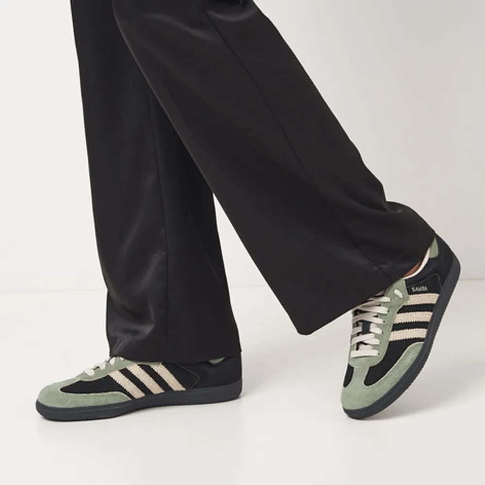 👟adidas SAMBA OG  休閒鞋 JI2680 黑綠色｜黑色｜奶綠色｜杏色｜黑底｜皮革｜麂皮｜平底鞋｜德訓鞋-細節圖3