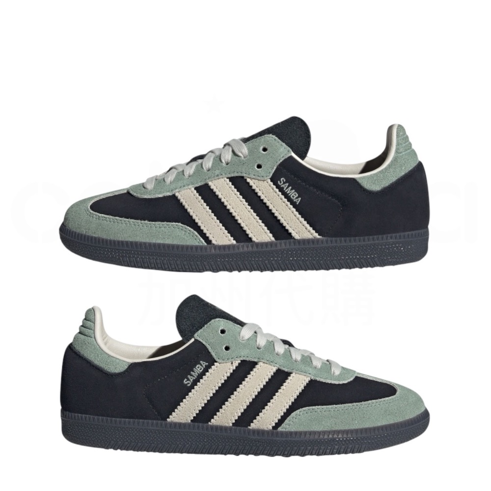 👟adidas SAMBA OG  休閒鞋 JI2680 黑綠色｜黑色｜奶綠色｜杏色｜黑底｜皮革｜麂皮｜平底鞋｜德訓鞋-細節圖9