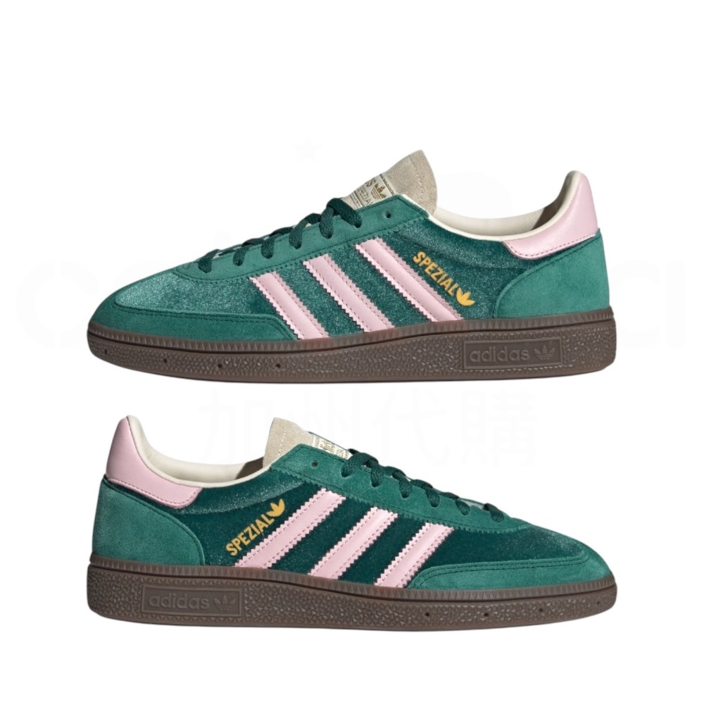 👟adidas HANDBALL SPEZIAL  休閒鞋 JI2648 綠粉色｜草綠色｜粉色｜咖啡底｜皮革｜麂皮｜平-細節圖8
