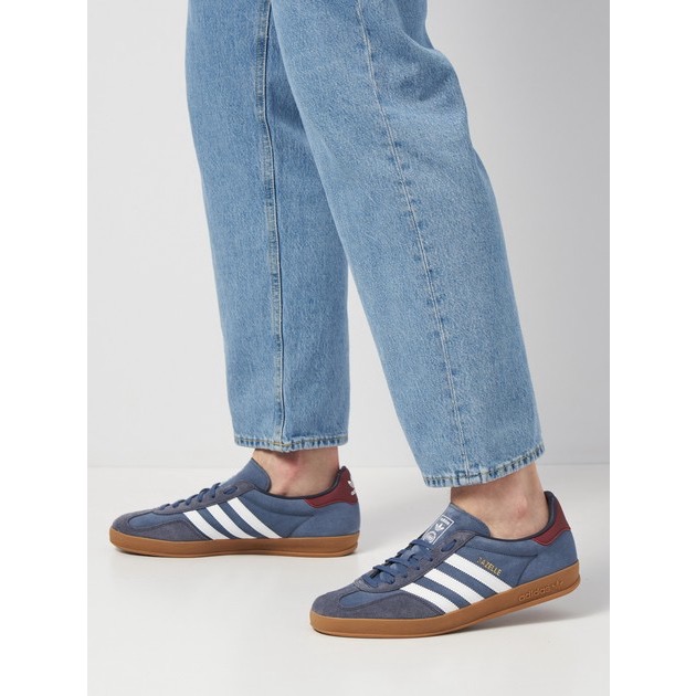 👟adidas GAZELLE INDOOR  休閒鞋 JI3522 藍紫色｜灰藍色｜白色｜酒紅色｜焦糖底｜皮革｜麂皮-細節圖2