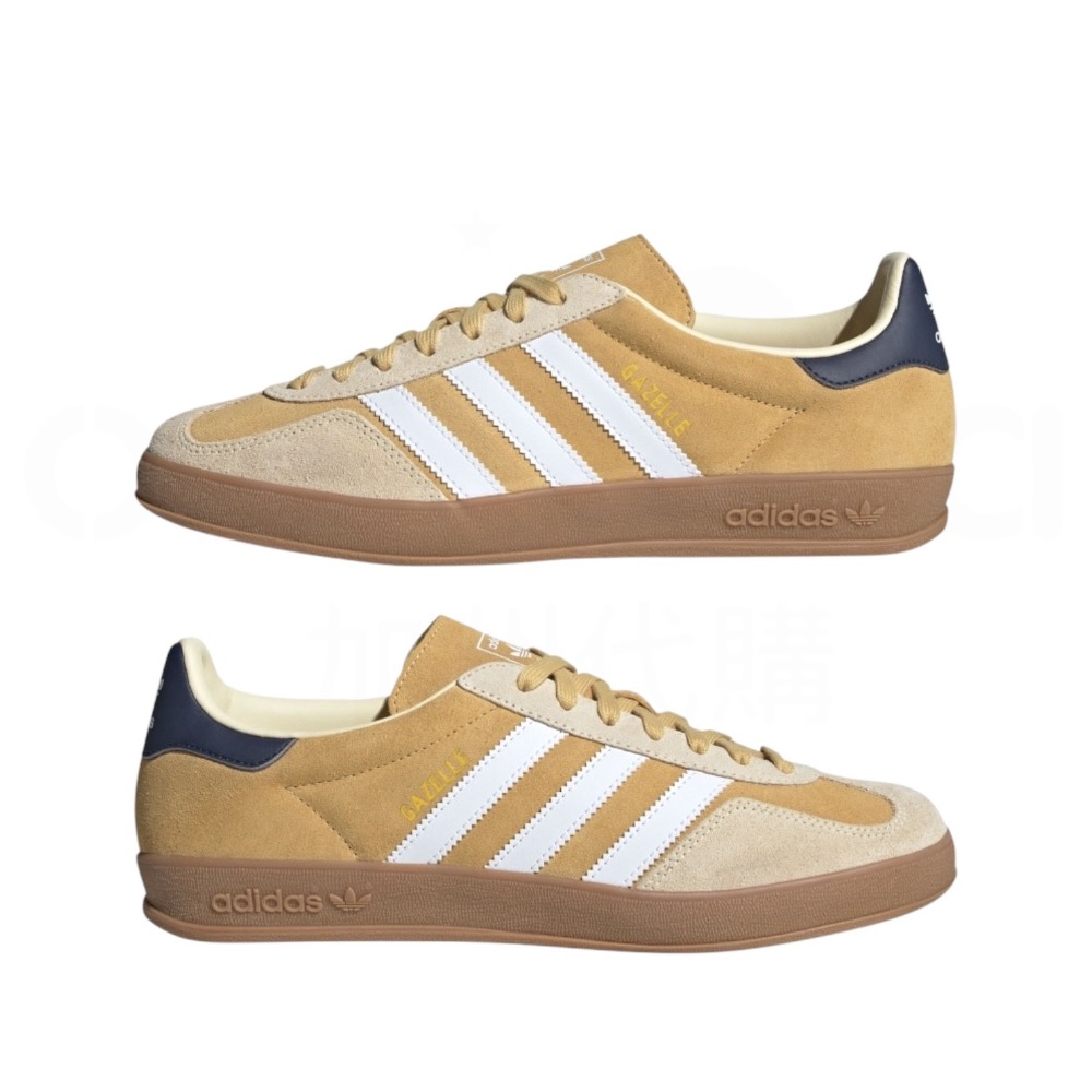 👟adidas GAZELLE INDOOR  休閒鞋 JI3523 黃白色｜芥黃色｜白色｜淺卡其色｜深藍色｜焦糖底｜-細節圖7