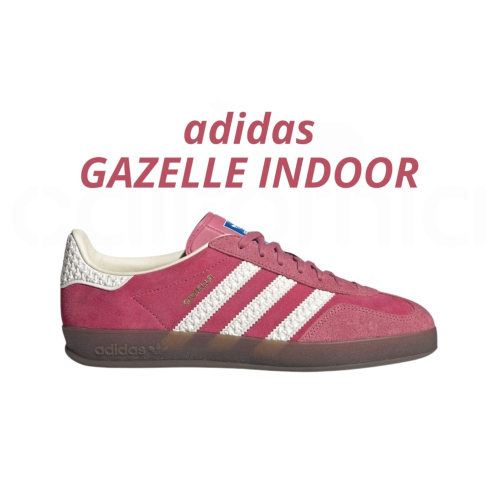 adidas GAZELLE INDOOR 休閒鞋 IF1809 桃紅白色｜桃紅色｜白色｜焦糖底｜皮革｜麂皮｜平底