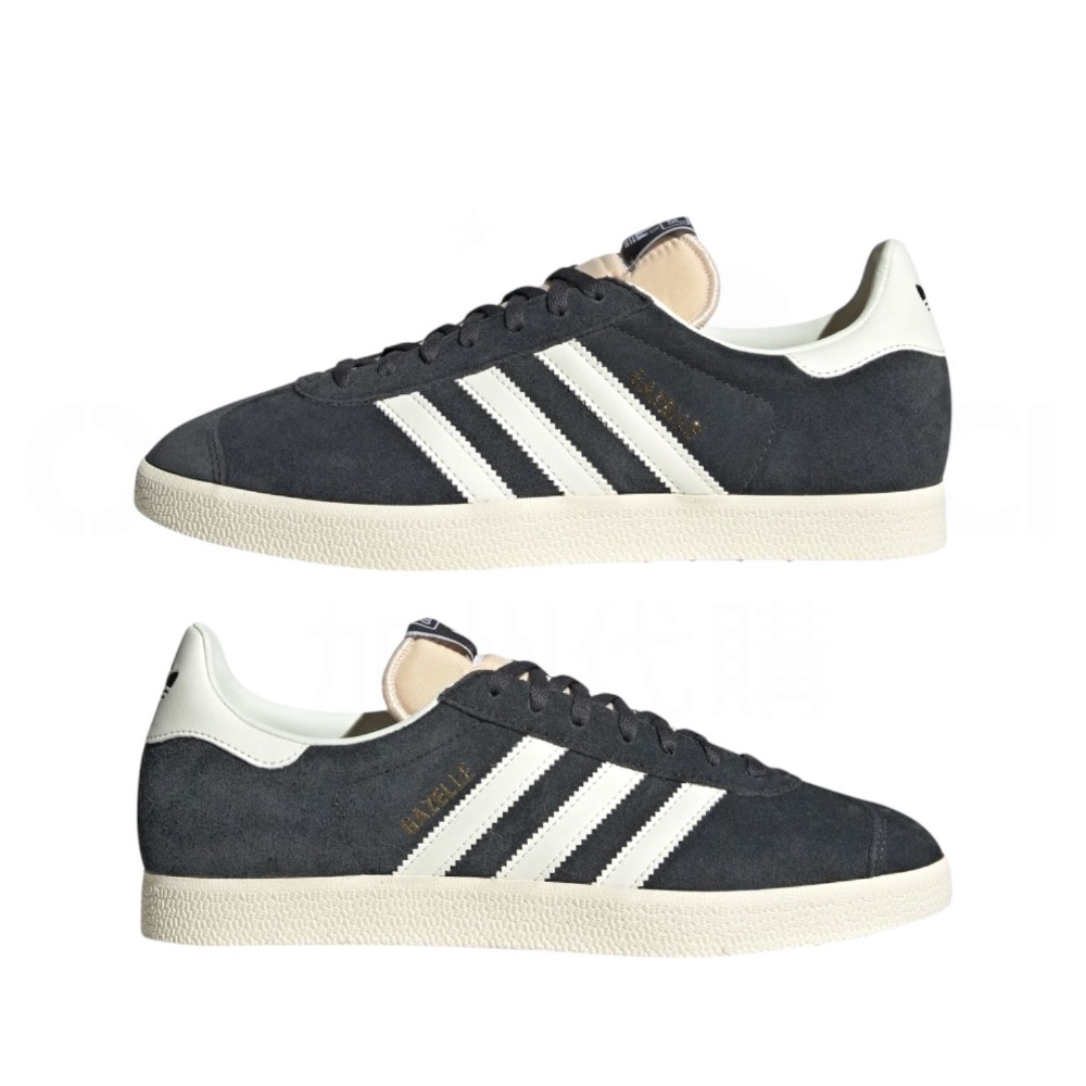 👟adidas GAZELLE 休閒鞋 GY7340 黑白色｜黑色｜白色｜膚色｜白色底｜皮革｜麂皮｜平底鞋｜男女通用款-細節圖7