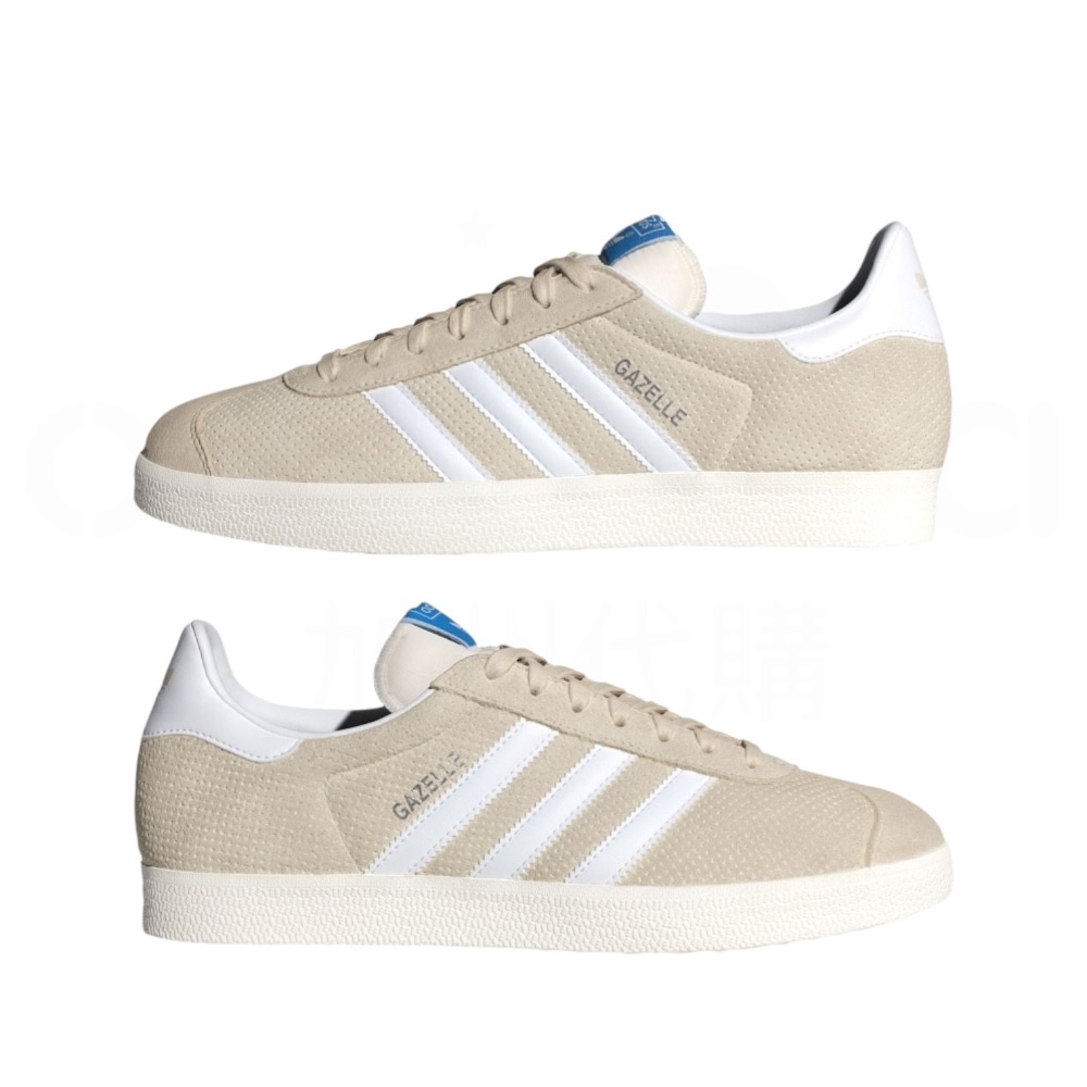 👟adidas GAZELLE 休閒鞋 IF3817 淺卡其色｜白色｜白色底｜皮革｜麂皮｜平底鞋｜男女通用款鞋-細節圖7