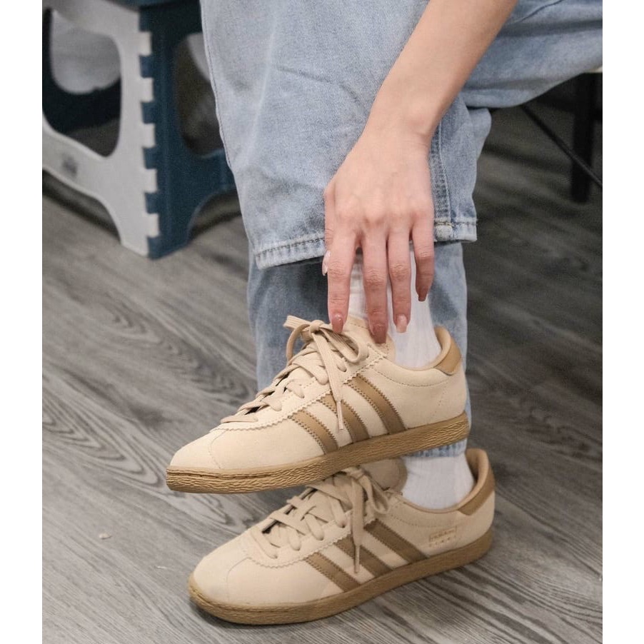 👟adidas STADT 休閒鞋 JI1886 奶茶棕｜奶茶色｜棕色底｜皮革｜麂皮｜平底鞋｜男女通用款鞋-細節圖7