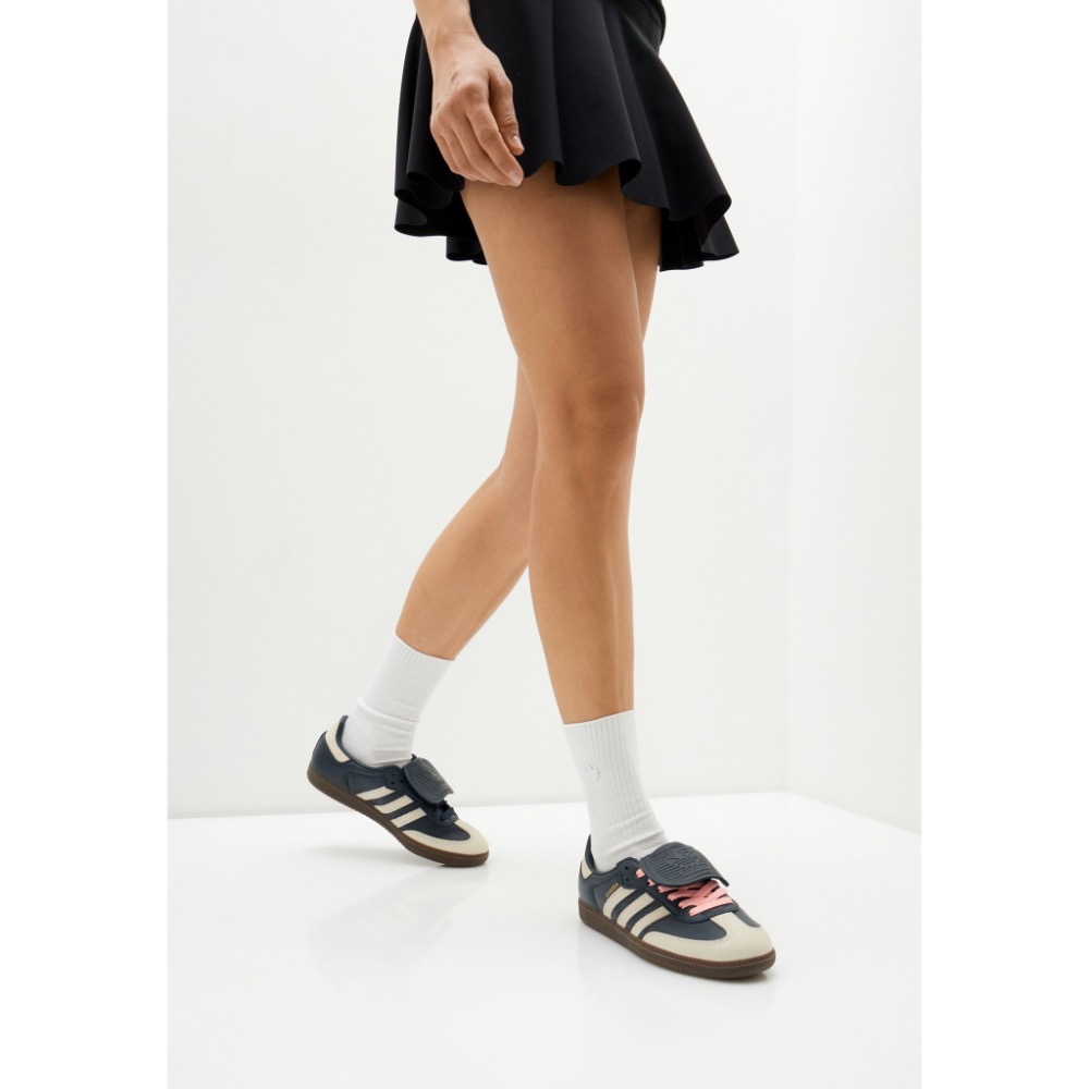 👟adidas SAMBA LT 休閒鞋 JH5705 藍灰色｜海軍藍｜灰色｜咖啡底｜皮革｜麂皮｜平底鞋｜男女通用款鞋-細節圖2