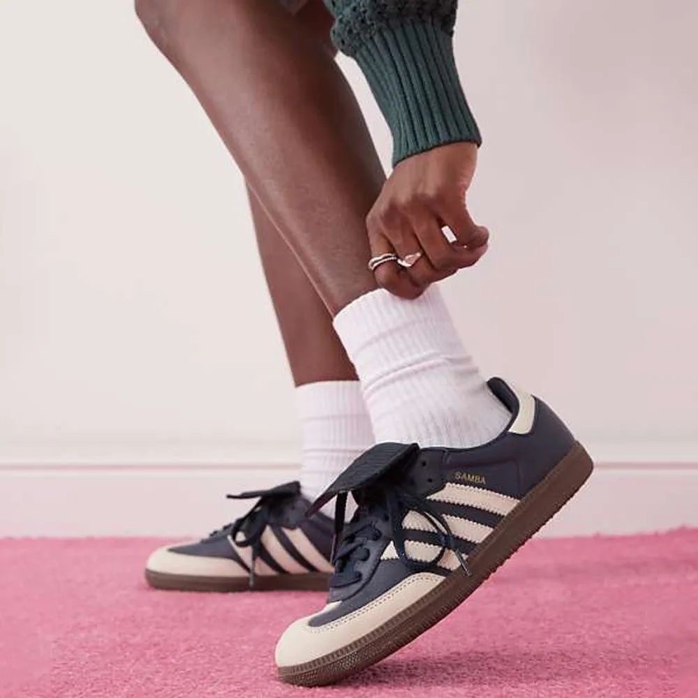 👟adidas SAMBA LT 休閒鞋 JH5705 藍灰色｜海軍藍｜灰色｜咖啡底｜皮革｜麂皮｜平底鞋｜男女通用款鞋-細節圖3