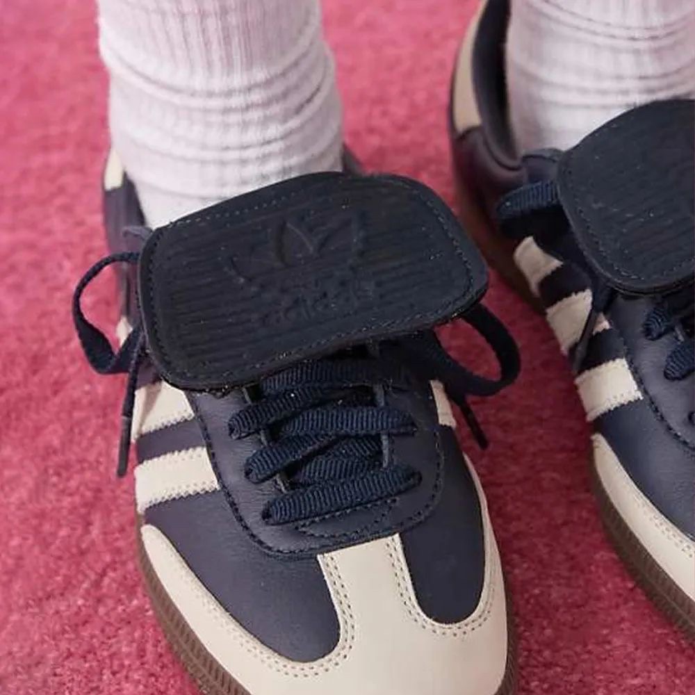 👟adidas SAMBA LT 休閒鞋 JH5705 藍灰色｜海軍藍｜灰色｜咖啡底｜皮革｜麂皮｜平底鞋｜男女通用款鞋-細節圖5